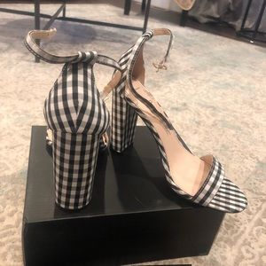 Strappy Checkered Heels